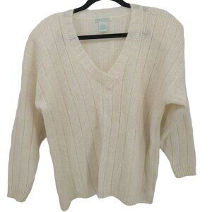 Jamie Scott Womens Large Vintage mohair blend v neck long sleeve sweater